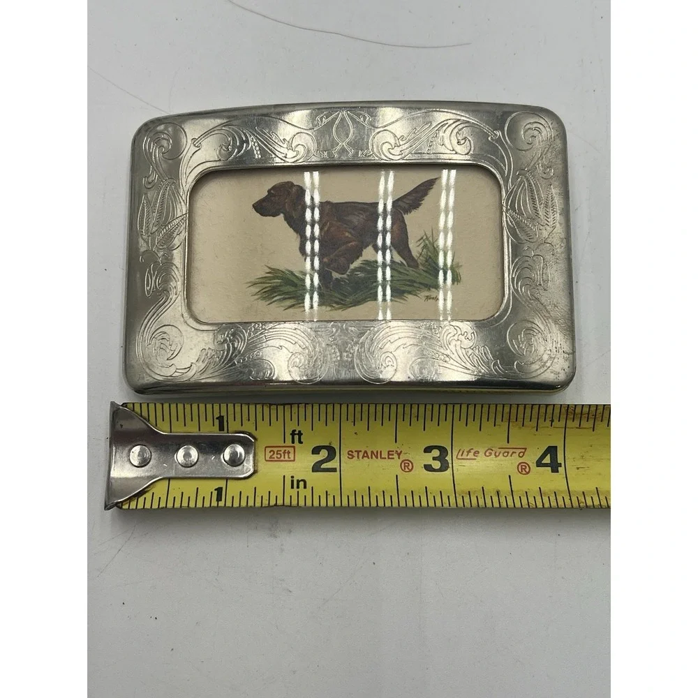 Vintage Buddy's Buckle Irish Setter Belt Buckle w/ Box Engraved Stainless Steel